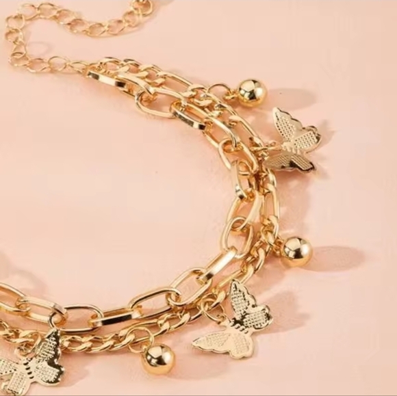 Gold Butterfly Charm Bracelet - Picture 4 of 4